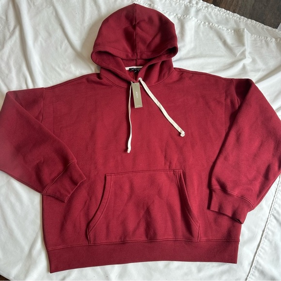 J. Crew Burgundy Hoodie with Drawstring - Picture 1 of 3
